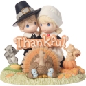 Precious Moments 251025 Ltd Ed Pilgrim Couple THANKFUL Figurine