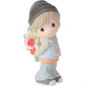 Precious Moments 252007N Boy Holding Flowers Figurine
