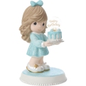 Precious Moments 252016N Brunette Birthday Girl Holding Cake Figurine