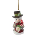 Precious Moments 261016N Annual Snowman With Tree Hanging Ornament