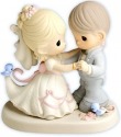 Precious Moments 630026 Bride and Groom Dancing with Birds Ribbons Figurine