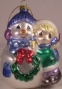 Precious Moments 712018 Girl with Snowman Blown Glass Ornament