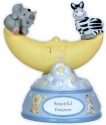 Precious Moments 7122100 Rocking Moon Musical with Zebra and Elephant