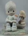 Precious Moments E3110Bi Child with Puppy Figurine