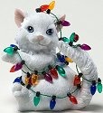 Charming Purrsonalities 4022709 Cat with Christmas Lights Figurine