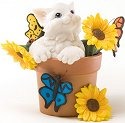 Charming Purrsonalities 4025974 Cat in Sunflower Pot Figurine