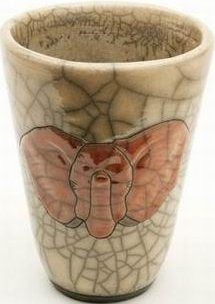 Raku South Africa P46 Elephant Pencilholder Vase Waterproof