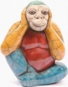 Raku South Africa M102 Monkey Hear No Evil Large