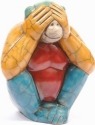 Raku South Africa M103 Monkey See No Evil Large