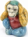 Raku South Africa M80 Monkey Hear No Evil Small