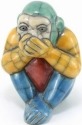 Raku South Africa M82 Monkey Speak No Evil Small