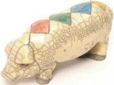 Raku South Africa P34 Pig Large White and Colours