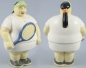 Raku South Africa PB34U Ms Potbelly Tennis Player White Underglaze