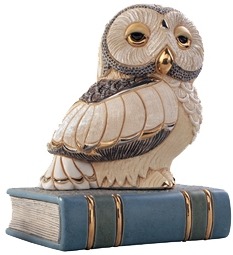 Artesania Rinconada 1024 Snowy Owl on Book Large Figurine