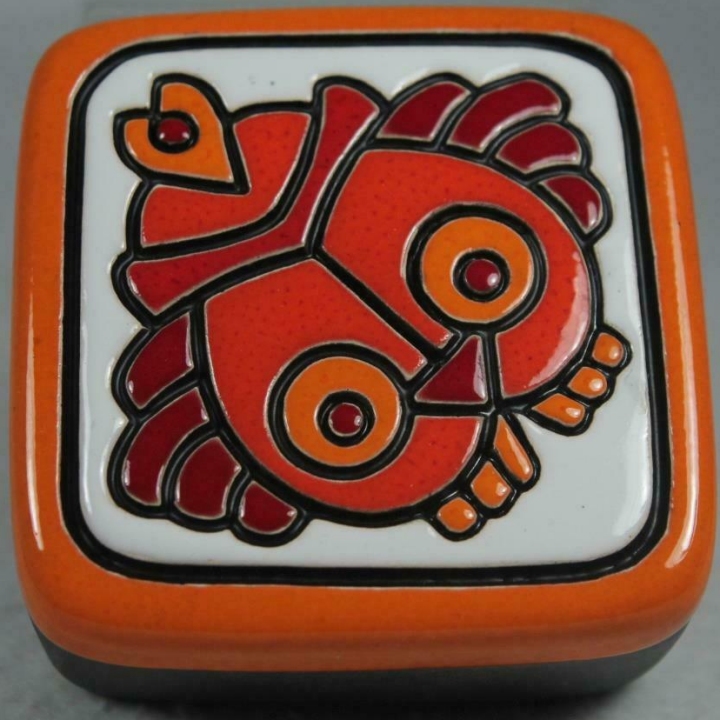 De Rosa Collections DR204-A3 Orange - Red Chick Design Trinket Box