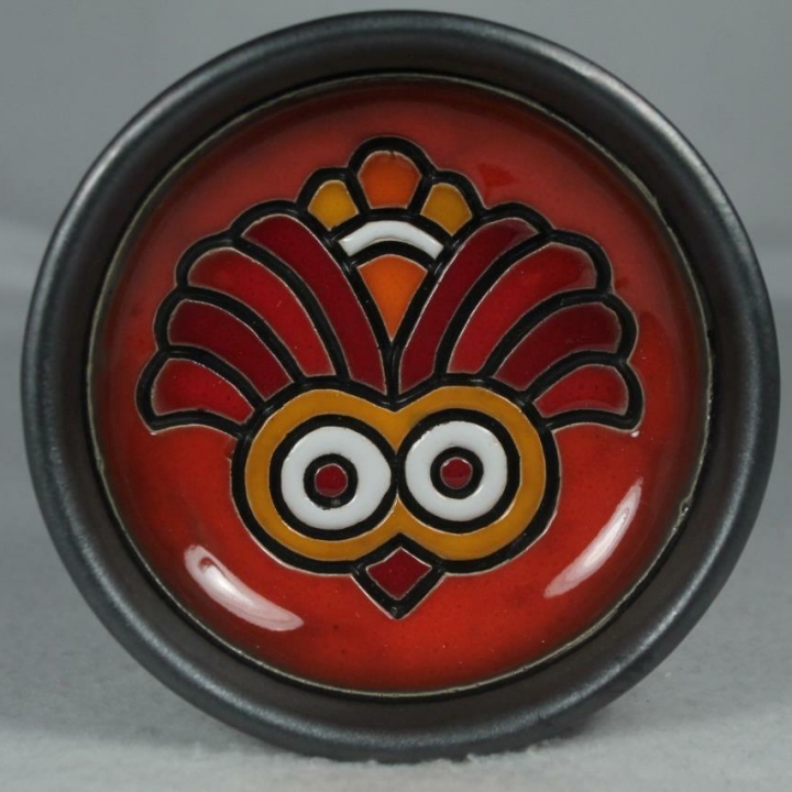 Artesania Rinconada DR302-A4 Red - Orange Bird Design Round Plate