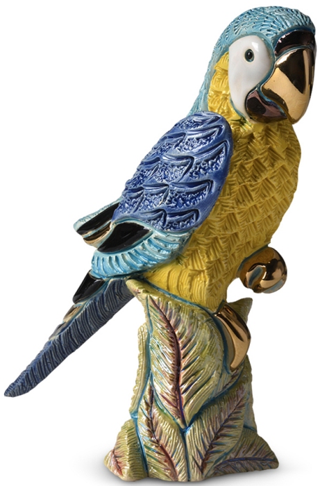 Artesania Rinconada F228B Blue Parrot Figurine