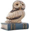 De Rosa Collections 1024 Snowy Owl on Book Large Figurine