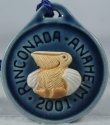 Artesania Rinconada 2001AnahemPelcanBlue Rare Pelican Medallion 2001 Anaheim Blue