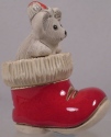Artesania Rinconada 73C Mouse In Christmas Boot Figurine