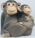 Artesania Rinconada 820C Chimp Monkey and Baby Argentina Figurine