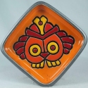 Artesania Rinconada DR104-A4 Orange - Red Design Square Plate