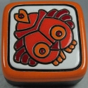 Artesania Rinconada DR204-A3 Orange - Red Chick Design Trinket Box