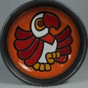 Artesania Rinconada DR301-A4 Red - Orange Parrot Design Round Plate