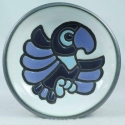 Artesania Rinconada DR301-B4 Blue Parrot Design Round Plate