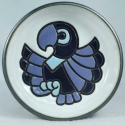 Artesania Rinconada DR301-B5 Blue Parrot Design Round Plate