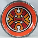 Artesania Rinconada DR304-A4 Red Orange White Design Round Plate