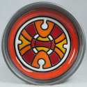 Artesania Rinconada DR304-A5 Red Orange White Design Round Plate