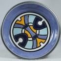 Artesania Rinconada DR304-B5 Blue Gold White Design Round Plate