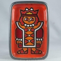 Artesania Rinconada DR401-A5 Red Orange White King Design Rectangle Plate