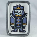 Artesania Rinconada DR401-B5 Blue Gold White King Design Rectangle Plate