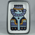 Artesania Rinconada DR402-B5 Blue Gold White Queen Design Rectangle Plate