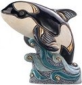 De Rosa Collections F139 Orca on Wave Killer Whale Figurine