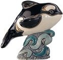 De Rosa Collections F339 Orca Baby on Wave Figurine