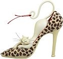 Marilyn Robertson 20907 Cat on Leopard Shoe Figurine