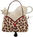 Marilyn Robertson 20908 Cat on Leopard Purse Figurine