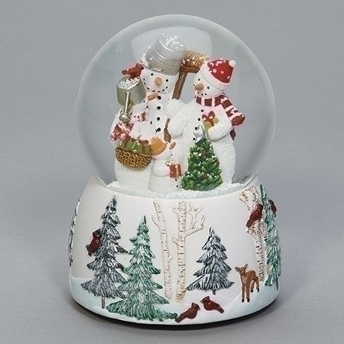 Roman Holidays 132021 100MM Snowman and Family Musical Glitterdome