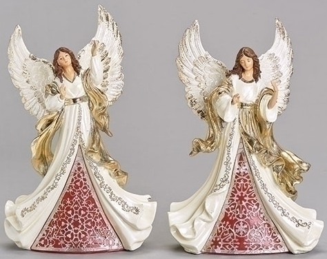 Roman Holidays 132875 Angel Red and Cream Figurines 2 Piece Set