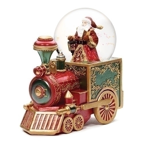 Roman Holidays 132889 100MM Santa on Train Musical Glitterdome