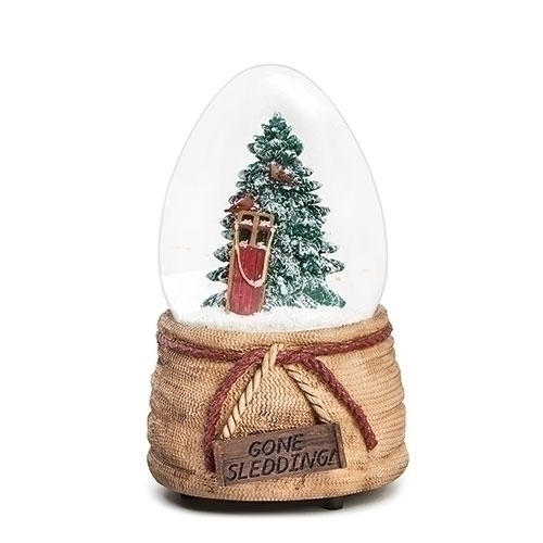 Roman Holidays 133208 100MM Tree With Sled Musical Glitterdome