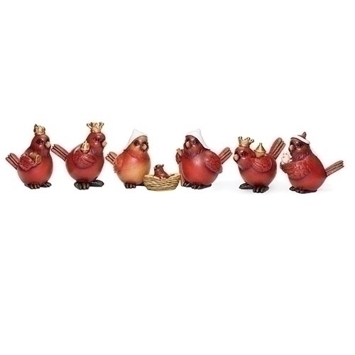 Roman Holidays 133828 Cardinal Nativity Pageant Figurines 7 Piece Set