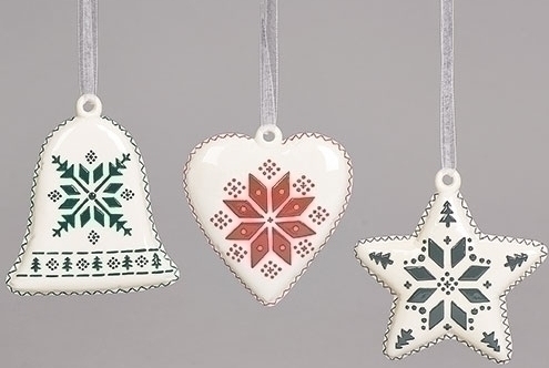 Roman Holidays 134147 Star Heart and Bell Set of 3 Ornaments