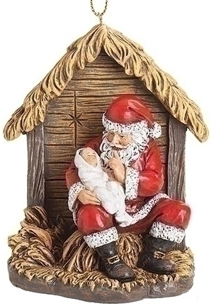 Roman Holidays 134225 Santa Shushing Baby Ornament
