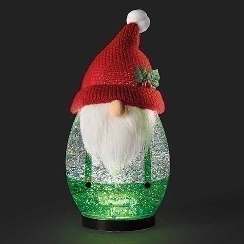 Roman Holidays 134281 LED Swirl Gnome In Santa Hat Figurine
