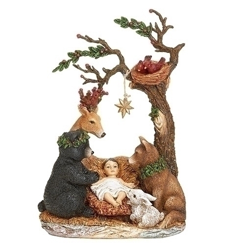 Roman Holidays 134291 Baby Jesus Under Tree With Animals Figurine
