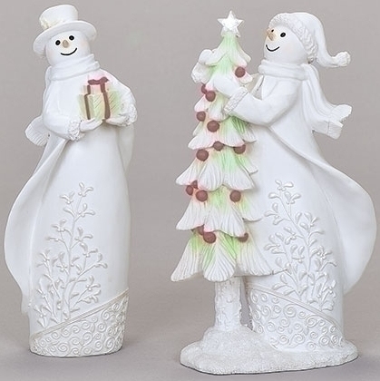 Roman Holidays 134433 Snowmen With Mistletoe Set of 2 Figurines